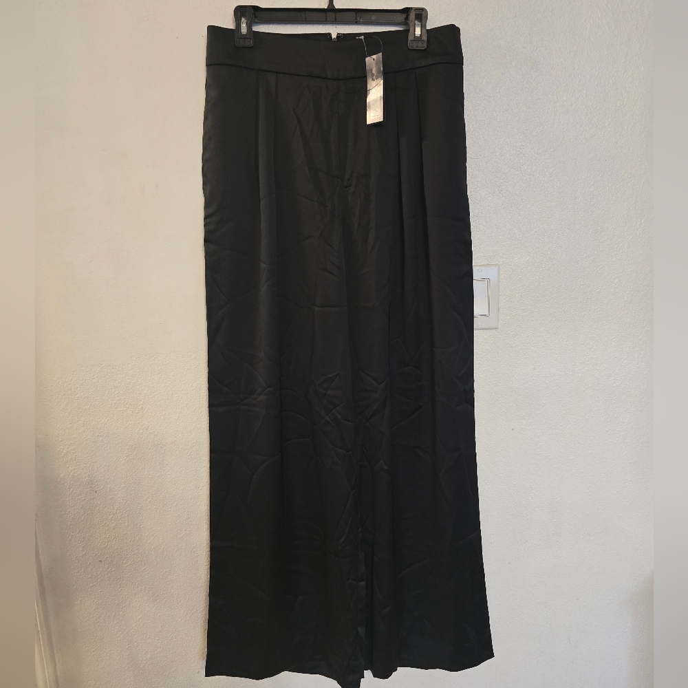 Banana Republic Wide Leg Pleated Silky Pants Size 10 - Picture 2 of 13